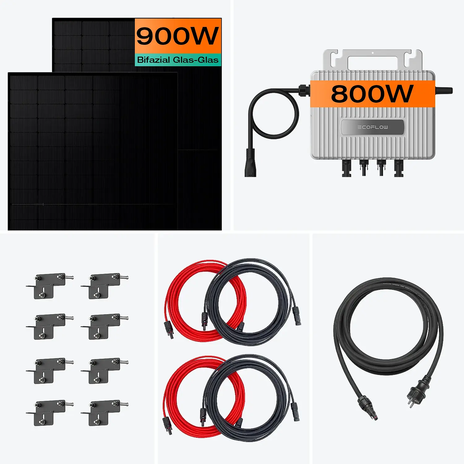 Lieferumfang des Balkonkraftwerks STREAM 800W