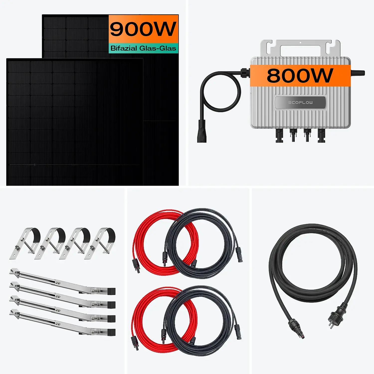 Lieferumfang des Balkonkraftwerks STREAM 800W